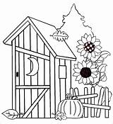 Outhouse Drawings Sketch Coloring Page sketch template