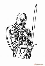 Free Downloadable Knight Coloring Page sketch template