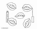 Makeup Coloring Pages Lipsticks  Free Printable sketch template