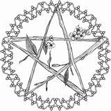 Wiccan Pentagram Coloring Sketch Page sketch template
