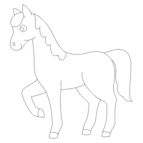 Lovely Horse Tracing Worksheet coloring page - Download, Print or Color Online for Free