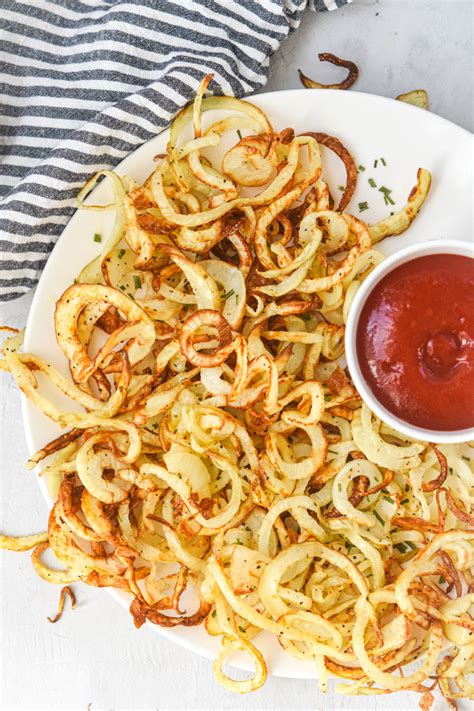 Air Fryer Homemade Crispy Curly Fries - Meal Plan Addict