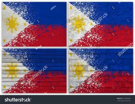 Collage Philippines Flag Different Texture Backgrounds Stock Photo 116598208 | Shutterstock