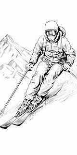 Coloring Page With Downhill Skier Images  Free Download On Freepik sketch template