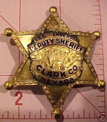 ANTIQUE DEFUNCT CLARK COUNTY NEVADA SHERIFF BADGE | #31294523