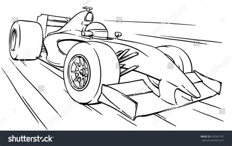 Childs Funny Cartoon Formula Race Car Stock Illustration 432047701 ...