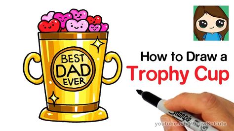 How to Draw a Trophy Cup Easy | Father's Day - YouTube | Sharpie drawings, Drawing lessons for ...