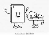 Coloring Page Note Stapler Cute Character Stock Illustration 2381756891  sketch template