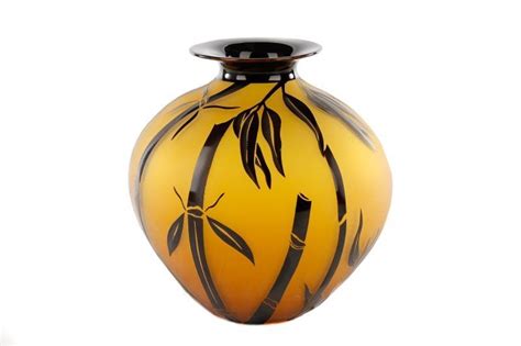 Correia Art Glass Amber and Black Bamboo Vase - Nov 22, 2015 | Ahlers & Ogletree Auction Gallery ...