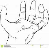 Hand Coloring Palm Template Handprint Pages Hands Open Drawing Facing  sketch template