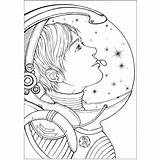 Girl Astronaut Coloring Page Pages sketch template