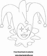 Mardi Gras Jester Coloring Page April Fools Day Joker sketch template