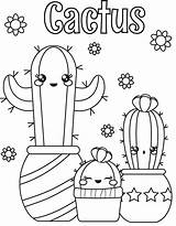 Cactus Coloring Pages Free  Printable Templates sketch template