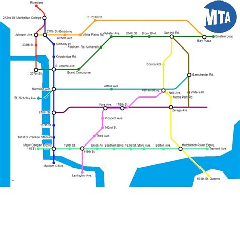 Subway map of The Bronx where every Subway Restaurant is a subway station | Scrolller