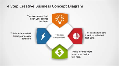 4 Step Business Concept Diagram for PowerPoint - SlideModel