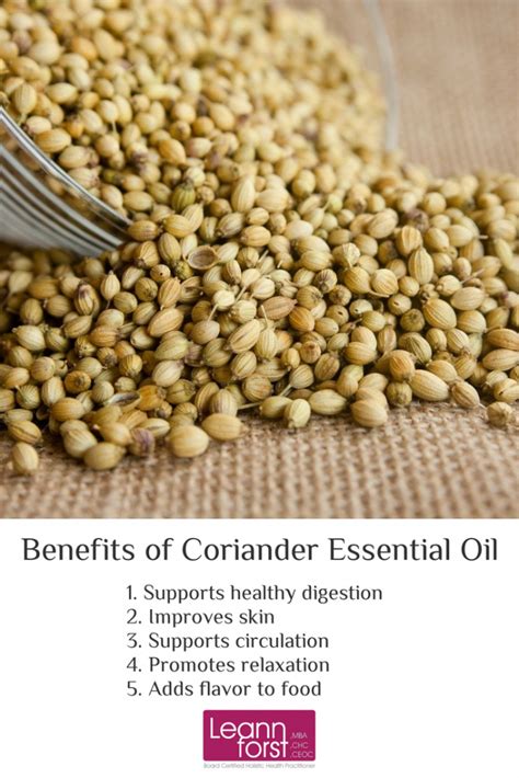 Benefits of Coriander Essential Oil | Leann Forst