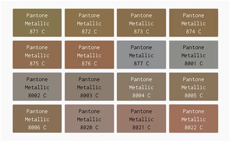 Image result for pantone color numbers copper foil | Metallic colors, Pantone, Pantone color