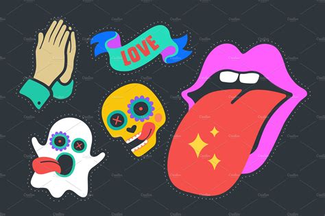 Fun Stickers. Colorful fun stickers | Illustrations ~ Creative Market