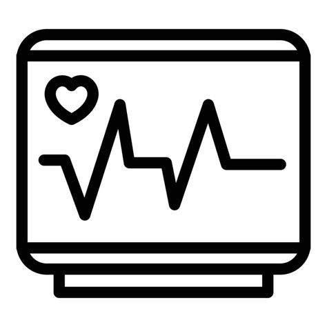 Hospital heart monitor icon outline vector. Rate heartbeat 15912052 ...