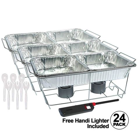 Disposable Aluminum Chafing Dish Buffet Party Set 24PC For All Events, One Size With Free Handy ...