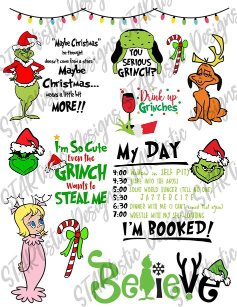 Grinch Inspired PNG Grinch Grinch Clip Art Grinch Sayings - Etsy | Grinch quotes, Cricut ...