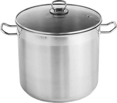 Buy 20 Litre Large Deep Stainless Steel Cooking Stock Pot Casserole ...