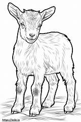 American Pygmy Goat Baby coloring Page sketch template