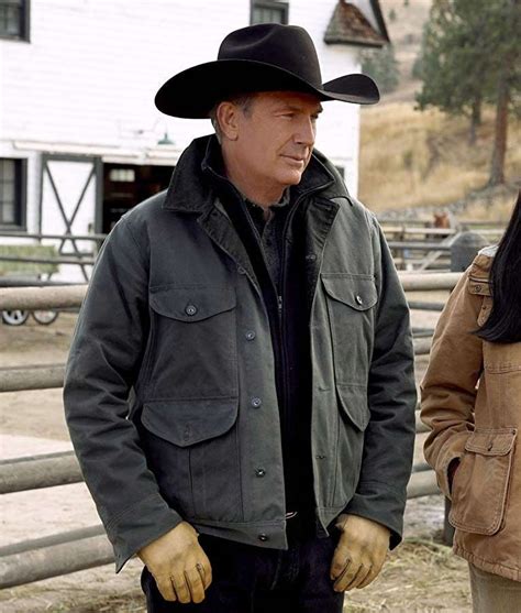 Yellowstone S02 Kevin Costner John Dutton Grey Cotton Jacket | Kevin ...