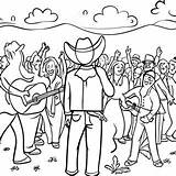 Country Music Festival Scene Coloring Page  Pagescom sketch template