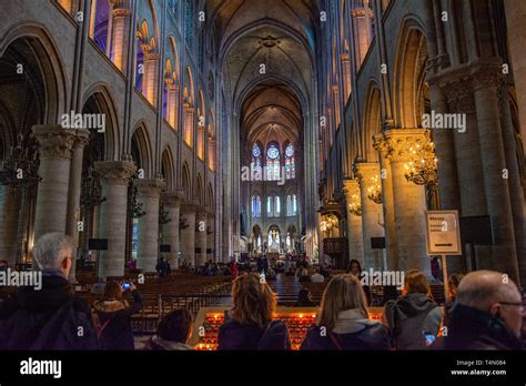 Inside the Notre Dame Cathedral. Details of the interior of Notre Dame ...