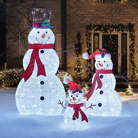 Sparkling LED Twinkling Snowman Family Set