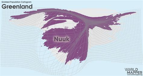 Greenland Population Cartogram : MapPorn