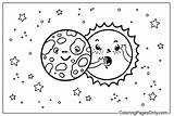Eclipse Solar Coloring Drawing Planet Pages Getdrawings Space System  sketch template