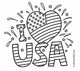 I Love Usa Independence Day Coloring Page  ColoringBay sketch template