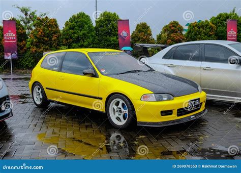 Modified Yellow Honda Civic Hatchback EG6 on JDM Fest Parking Lot Editorial Stock Photo - Image ...