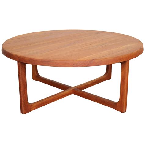 Large Round Teak Coffee Table • Display Cabinet