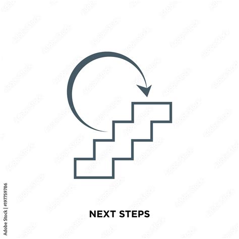 next steps icon isolated on white background for your web, mobile and ...