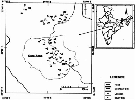 Location of study sites in the Achanakmar-Amarkantak Biosphere Reserve,... | Download Scientific ...