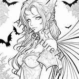 Grayscale Vampire Girls Coloring Book Set 1 30 Printable Adult  sketch template