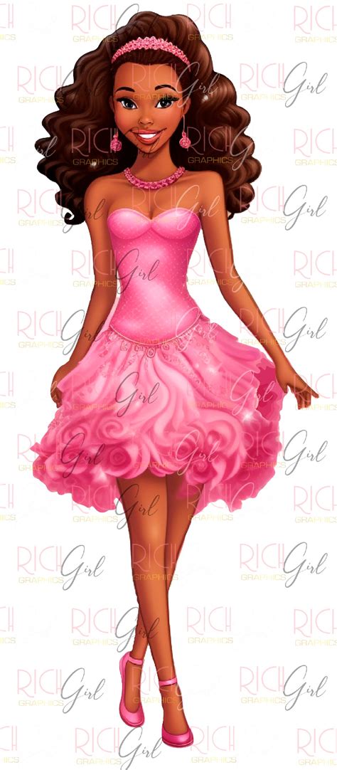 African American Barbie Clipart – Rich Girl Graphics