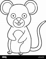 Easy coloring cartoon vector Illustration Of A Mouse Stock Vector Image  sketch template