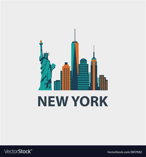 New york city architecture retro Royalty Free Vector Image