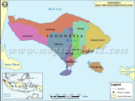 Bali Map, Map of Bali Province, Indonesia