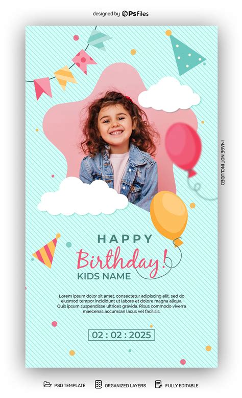 Happy Birthday Instagram Story Design PSD Template for Free - PsFiles