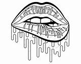 Lips Coloring Lip Cartoon Clipart Pages Template Clip Colouring  sketch template