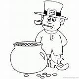 Leprechaun With Pot Of Gold Coloring Pages  XColoringscom sketch template