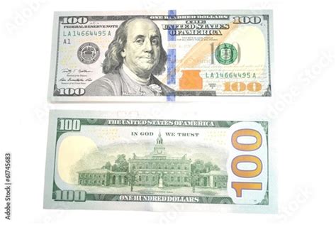 Back and Front of an American 100 Dollar Bill Stock Photo | Adobe Stock