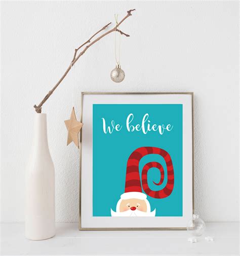 We Believe Printable-santa Printable-santa Claus Print-santa | Etsy