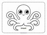 Cute Kawaii Animal Baby Octopus Coloring Page sketch template