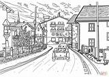 Country Town View coloring Page  Free Printable Coloring Pages sketch template